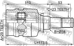 ���� ���������� 29X34X23 Febest 0111NGJ10 0111NGJ10 ����