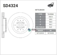 ���� ��������� �������� Mitsubishi Pajero IV SD4324 Sangsin Brake SD4324 SD4324 ����