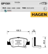 ������� ��������� Toyota Auris/Corolla 07- 1.4/1.6/2.0/2.2 ����. (Hagen) Sangsin Brake GP1501 GP1501 ����
