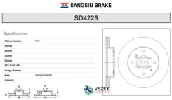 ���� ��������� Almera II �����. Sangsin Brake SD4225 SD4225 ����