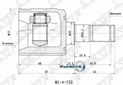 ���� (�������/ �����) Hyundai Santa Fe 09-12 / Solaris 10-17 SAT MI-732, �������� MI732 ����