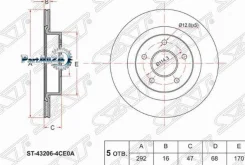 ���� ��������� (���) Nissan Leaf 17-22 / Qashqai 13-22 SAT ST-43206-4CE0A ST432064CE0A ����