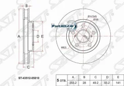 ���� ��������� (�����) Toyota Caldina (T190) 92-02 / Carina E 92-98 SAT ST-43512-05010 ST4351205010 ����