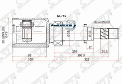 ���� (�������/ ������/ �����) Nissan Qashqai 06-13 / Qashqai+2 08-14 SAT NI-715, ������ �������� NI715 ����