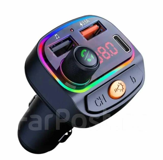 FM трансмиттер модулятор в авто с Bluetooth 5.0, USB AUX, С15, новый, в ...