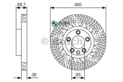 ���� ��������� VW/Porsche Touareg/Cayenne -10 �����. ����. ����. D=360 (� ��. 1 ��) Bosch 0986479B13 0986479B13 ����