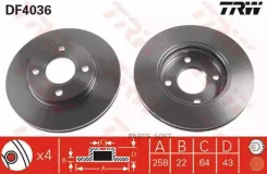 ����. ���� ���. ����. [258x22] 4 ���. FORD Fiesta IV 1,0-1,6-16v/1,8D 95-01/02, Focus 1,4-2,0-16c/1,8D 10/98-, Mazda 121 III 3/96- DF4036 ����