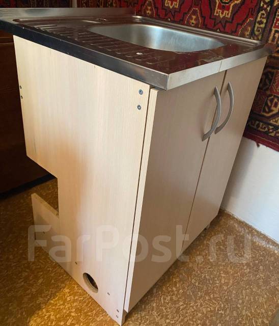 Тумба с раковиной, светлое дерево, бежевый, 60,0 см, 85,0 см, 60,0 см ...