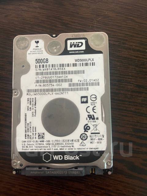 Hdd 2.5 WD Black 500Gb (1 лот), 500 Гб, SATA, б/у, в наличии. Цена: 1 ...