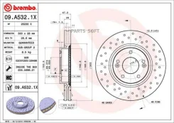 ���� ��������� ������. ����� Brembo Xtra Hyundai i40 (VF) 03/12- / Hyundai i40 CW (VF) 07/11- / HY 09A5321X ����
