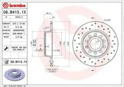 ���� ��������� Xtra | ��� | Skoda Octavia II (1Z3) 1.6 06.2004 - 06.2013 Skoda Octavia III (5E3, NL3, NR3) 1.6 01.2014 - [178Brembo08B4131X] 08B4131X...