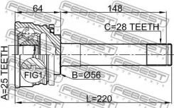 ���� �������� 25x56x28 | ����� ����/��� | 0410013 Febest 410013 410013 ����