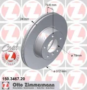 ���� ��������� �����. 312x24/74-5x120 BMW E90 2.0i/2.5xi/3.0xi 05/E91 2.0i/2.5i/3.0i OTTO Zimmermann 150346720 150346720 ����