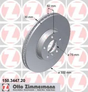 ���� ��������� ! �����. 332x30/62-5x120 BMW X5 3.0si 07-08 OTTO Zimmermann 150344720 150344720 ����