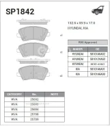 ������� ��������� ��������, �������� Sangsin Brake SP1842 SP1842 ����