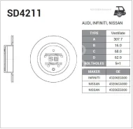 ���� ��������� Nissan Murano 3.5 4WD 05 SD4211 Sangsin Brake sd4211 SD4211 ����