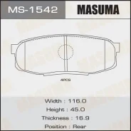 ������� �������� ������! � ���������. ���������� Toyota Land Cruiser 4.7 V8/4.5D V8 08 Masuma MS1542 MS1542 ����