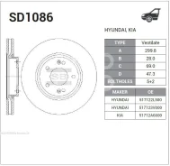 ���� ���������, �������� Sangsin Brake SD1086 SD1086 ����