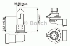 ����� ����������� HB3 P20d 12V 60W 1 ��. Bosch 1987302152 1987302152 ����