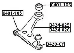 ����� �������� | ����� ��� | Mitsubishi/ Lancer CS1A/ CS3A/ CS9A 2003- 0424011 ����