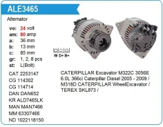 ��������� Caterpillar Excavator M322C 3056E 6.0L 24V 80A Krauf ALE3465SK ����