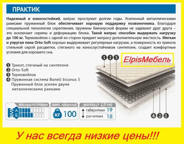 Кровать с матрасом 1600*2000 "Бася" цв. Белый (Россия) В наличии ...