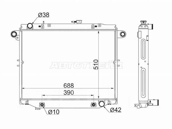 Радиатор Toyota Land Cruiser (J100) 98-07 / Land Cruiser Cygnus 98-07