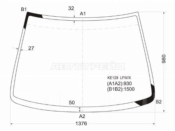 Стекло лобовое Toyota Corolla Spacio (E110) 97-01
