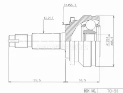 ���� (�������/ ��������) Toyota C-HR 16-23 / Prius 09-16 TO-91, �������� TO91 ����