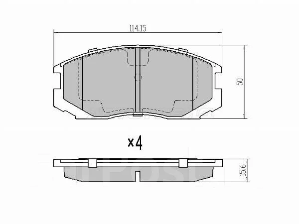 Колодки тормозные (Спереди) Mitsubishi Lancer 83-08 / Bravo 91-99
