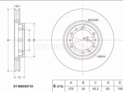 ���� ��������� (�����) Mitsubishi Delica 94-07 / L400 94-06 / Space Gear 94-07 SAT ST-MB895730 STMB895730 ����