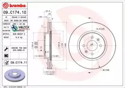 ���� ��������� KIA RIO 17- �����. ����. D=280 Brembo 09C17411 09C17411 ����