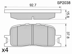 ������� ��������� HI-Q/Sangsin Brake SP2038, ������ SP2038 ����