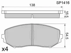 ������� ��������� HI-Q/Sangsin Brake SP1416, �������� SP1416 ����