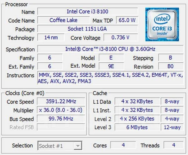 Intel Core i3-8100 ����