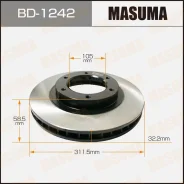 ���� ��������� Masuma, front Toyota LAND Cruiser/ HDJ80L BD-1242 43512-60090 ����