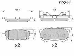 ������� ��������� (�����) Mitsubishi Lancer 02-17 / Outlander 02-12 HI-Q/Sangsin Brake SP2111, ������ SP2111 ����
