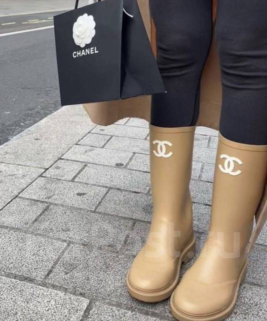 Сапоги резиновые женские Chanel /два цвета, 36, 37, 38, 39, 40 ...