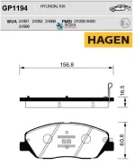 ������� ��������� HYUN/KIA Santa FE(CM)/(SM)/Sorento(XM) 05- �����. (Hagen) Sangsin Brake GP1194 GP1194 ����