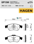 ������� ����. ���. Hagen Dacia Duster / Renault Fluence, Grand Scenic, Megane, Scenic Sangsin Brake GP1390 GP1390 ����