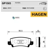 ������� ��������� Toyota Corolla (E12) 0206 ��� ������� ������ Sangsin Brake GP1503 GP1503 ����