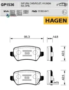 ������� ���������, ������ Hagen KIA Venga (2011- )/ CEED II (JD) (2012- ) Sangsin Brake GP1536 GP1536 ����