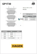 ������� ��������� Mazda 3 13- ����. (Hagen) Sangsin Brake GP1730 GP1730 ����