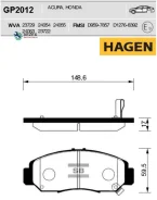 ������� ����. ���. Hagen Honda Accord VIII V6 03- Civic VII USA 1.8 06- FRV 05- Legend III 99- Stream 02- Sangsin Brake GP2012 GP2012 ����