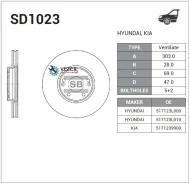 ���� ��������� KIA Opirus 3.5 03-06 �������� ����. Sangsin Brake SD1023 SD1023 ����