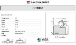 ���� ��������� ������ Hyundai Coupe (1996-2009)/ Tiburon (2001-2009) Sangsin Brake SD1083 SD1083 ����