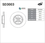 ���� ��������� �������� Chevrolet Lanos (2005- ), Daewoo Espero (1991-1999)/ Nexia (1994-2008), OPEL Astra I F (1991-2000) Sangsin Brake SD3003 SD3003...