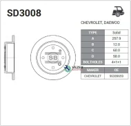 ���� ��������� ������! Chevrolet/Daewoo Evanda 2.0 02-06 Sangsin Brake SD3008 SD3008 ����