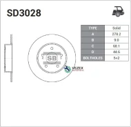 ���� ��������� Nissan Maxima 95- ����. D=278�� Sangsin Brake SD3028 SD3028 ����