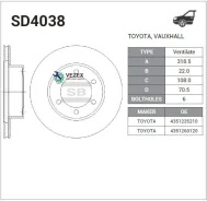 ���� ��������� Toyota 4Runner 95-96/LAND Cruiser (J90) 3.0-3.4 96- �������� Sangsin Brake SD4038 SD4038 ����